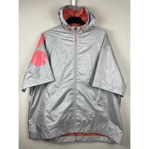 Sweaty Betty‎ Rain Jacket Sz XS/S Short Sleeve Gray Waterproof Mesh Lined Hooded